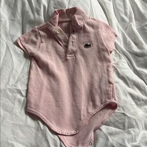 Lacoste Light Pink Baby Polo Onesie